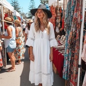 Free People woven straw hat with rope band O/S